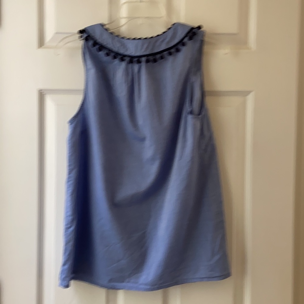 Boden Top Rickrack Pom Pom Tank Sz 8 - Picture 2 of 4